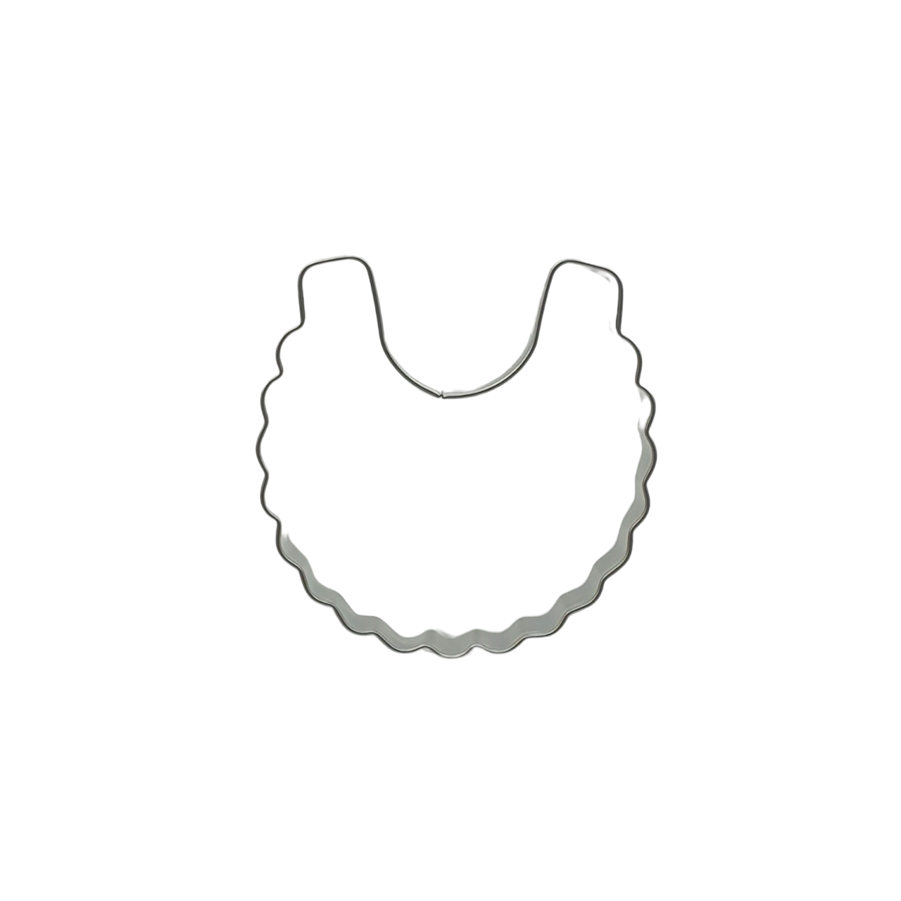 Baby bib with ruffled edges cookie cutter stainless steel 7cm