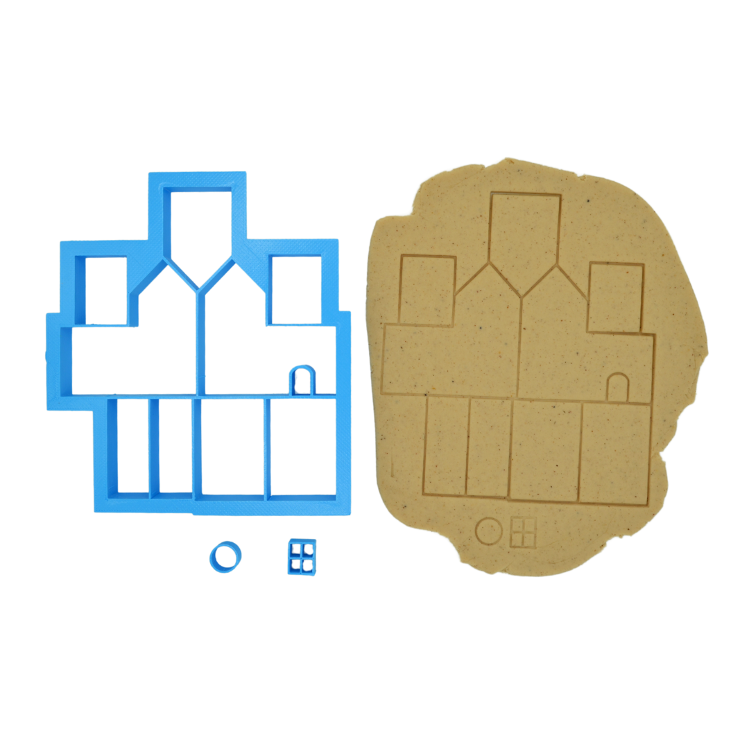 3D Mini Two Storey Gingbread House Cookie Cutter